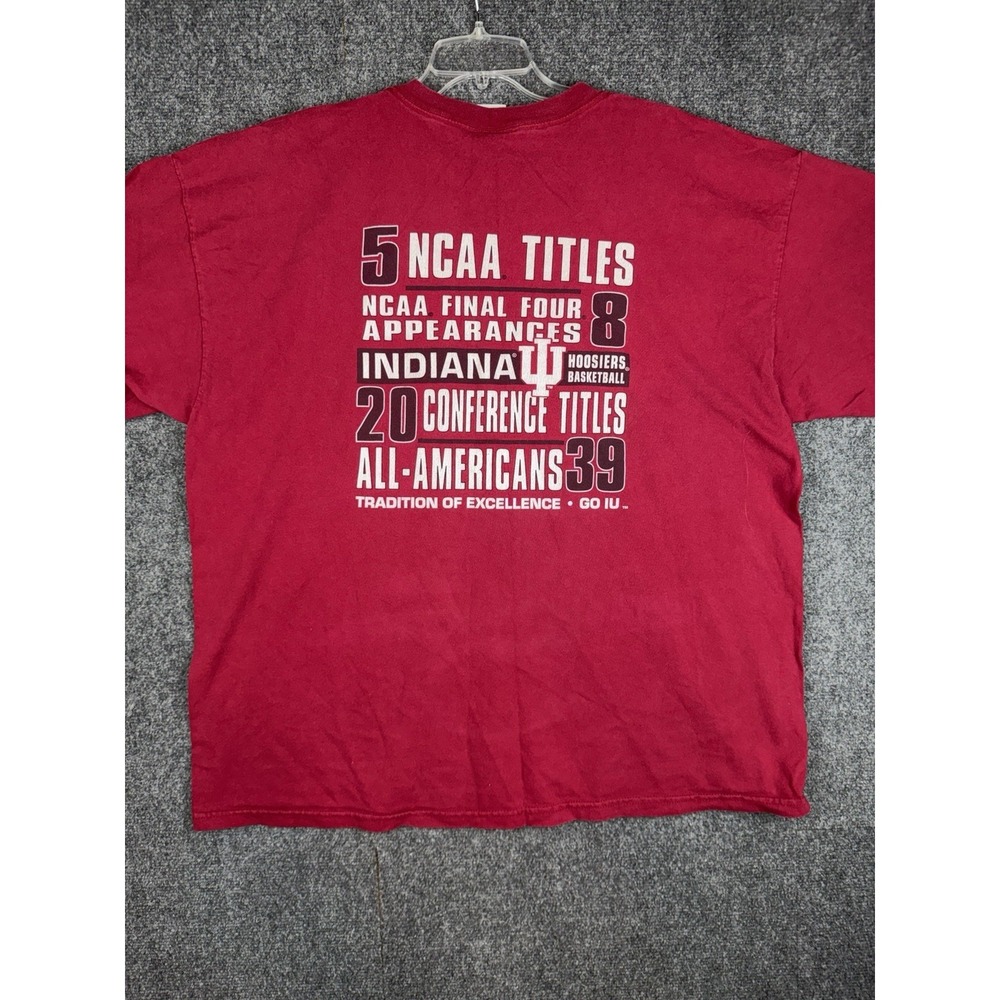 Vintage Y2K University Of Indiana Hoosiers NCAA Basketball T-shirt Mens 2XL Red
